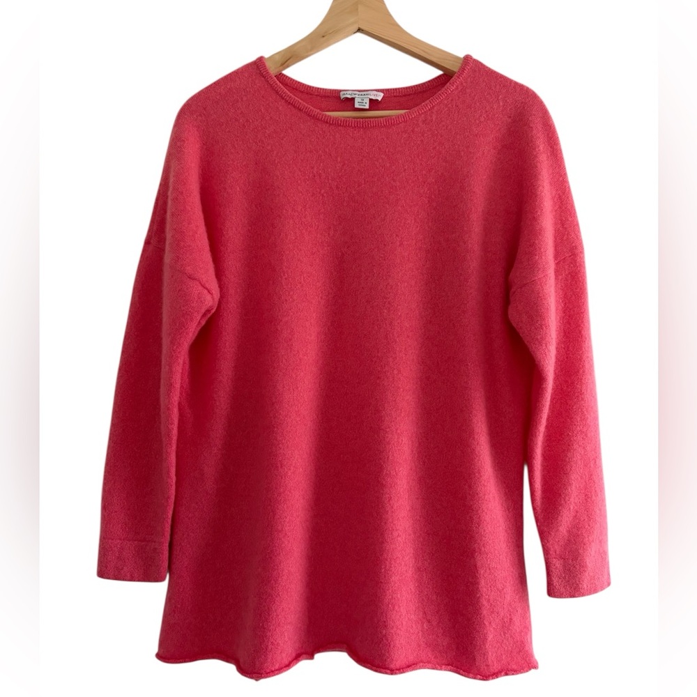 Isaac Mizrahi Cashmere Sweater Pink Coral Soft Cozycore CLassic Lux Plus Size 1X